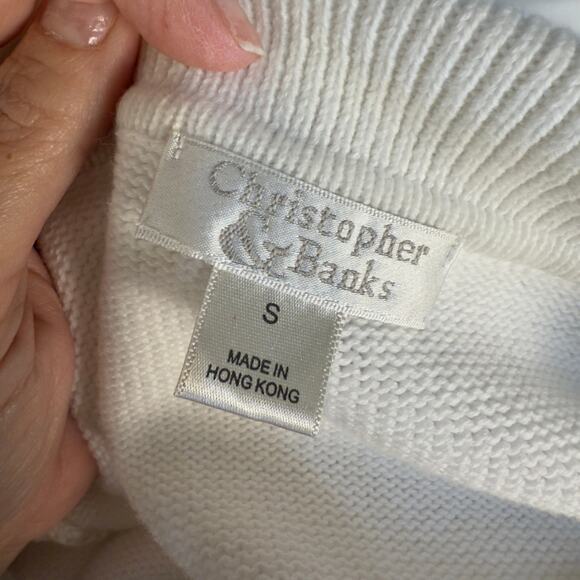 Christopher & Banks Vintage Women's Size S Dot Pattern Button Up Cardigan #3419 - Picture 4 of 7